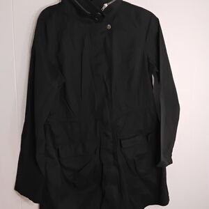 Mossimo Supply Co. Black Hidden Hood Trench Coat